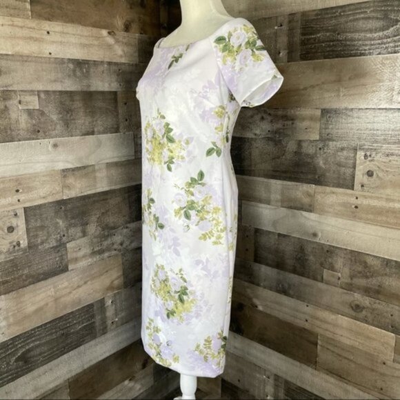 Calvin Klein Off the Shoulder Scuba dress Purple Size 12 P - Picture 7 of 10